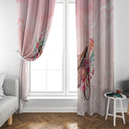 Melbourne Horse Floral Saddle Window Curtain Pink Rose With Waxflower Flowers