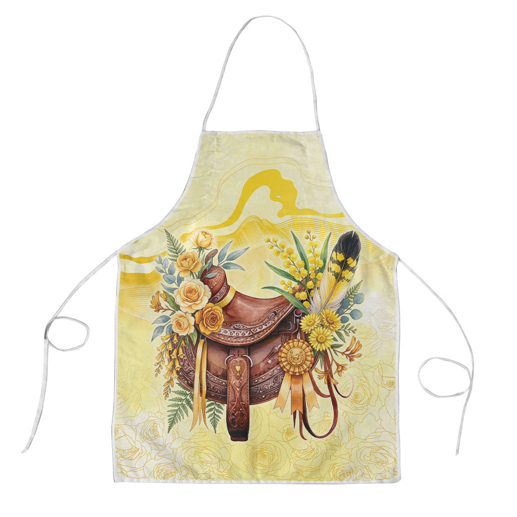 Melbourne Horse Floral Saddle Apron Yellow Rose With Wattle Flowers