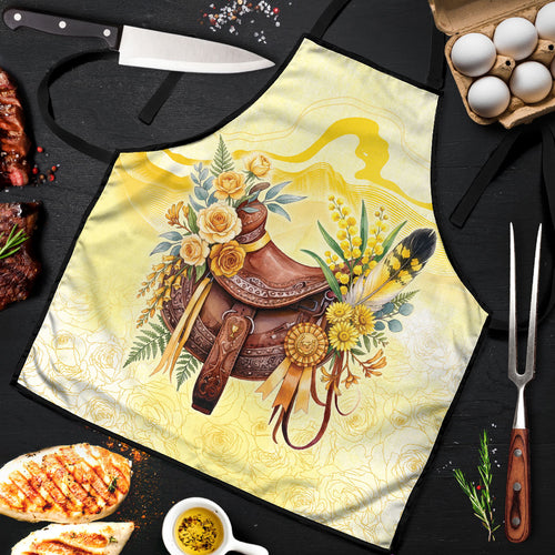Melbourne Horse Floral Saddle Apron Yellow Rose With Wattle Flowers