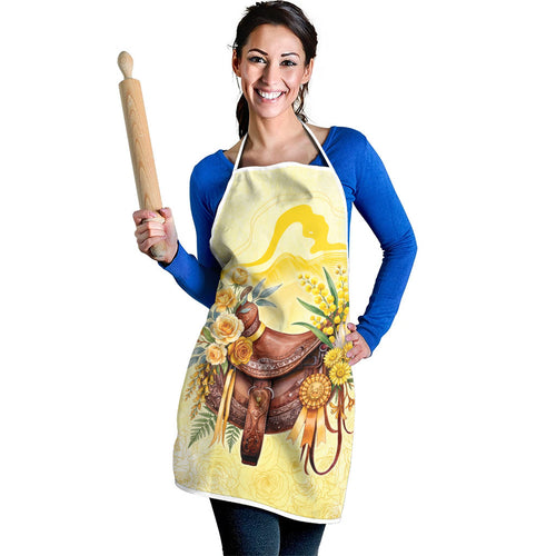 Melbourne Horse Floral Saddle Apron Yellow Rose With Wattle Flowers
