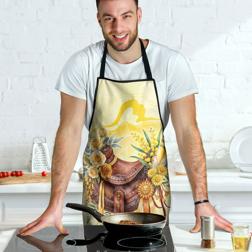 Melbourne Horse Floral Saddle Apron Yellow Rose With Wattle Flowers