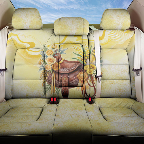 Melbourne Horse Floral Saddle Back Car Seat Cover Yellow Rose With Wattle Flowers