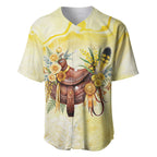 Melbourne Horse Floral Saddle Baseball Jersey Yellow Rose With Wattle Flowers