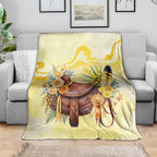 Melbourne Horse Floral Saddle Blanket Yellow Rose With Wattle Flowers