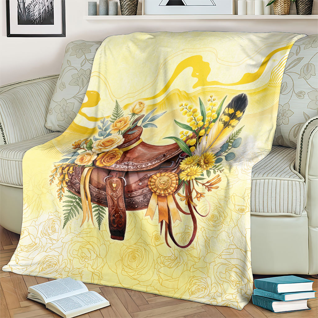 Melbourne Horse Floral Saddle Blanket Yellow Rose With Wattle Flowers