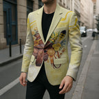 Melbourne Horse Floral Saddle Blazer Yellow Rose With Wattle Flowers