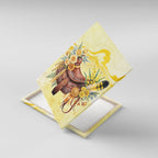 Melbourne Horse Floral Saddle Canvas Wall Art Yellow Rose With Wattle Flowers