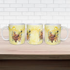 Melbourne Horse Floral Saddle Ceramic Mug Yellow Rose With Wattle Flowers