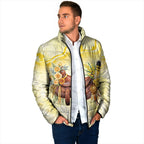 Melbourne Horse Floral Saddle Padded Jacket Yellow Rose With Wattle Flowers