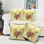 Melbourne Horse Floral Saddle Pillow Cover Yellow Rose With Wattle Flowers