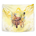 Melbourne Horse Floral Saddle Tapestry Yellow Rose With Wattle Flowers