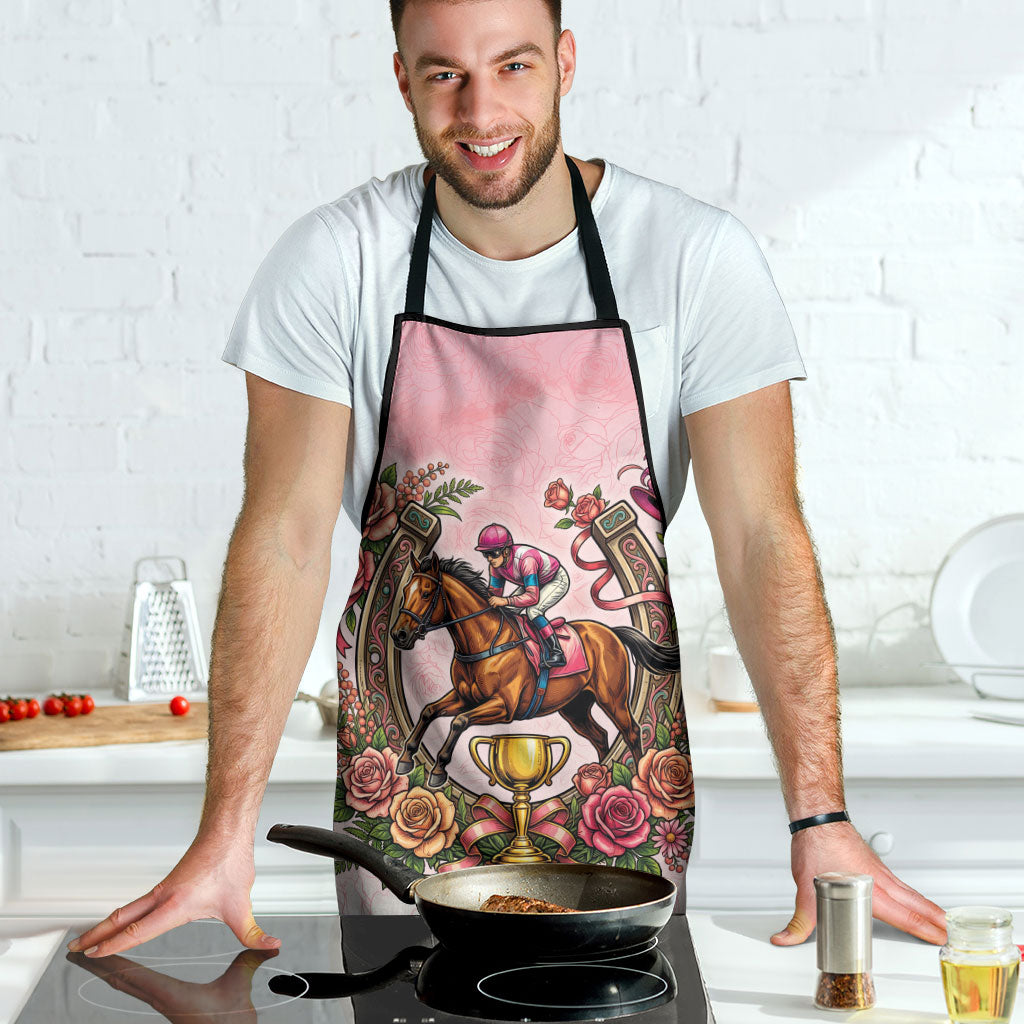 Melbourne Horse Race Apron Aussie Floral Horseshoe Pink Rose