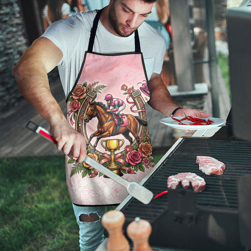 Melbourne Horse Race Apron Aussie Floral Horseshoe Pink Rose
