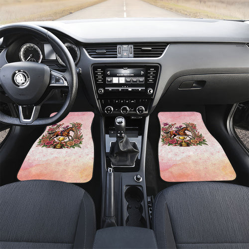 Melbourne Horse Race Car Mats Aussie Floral Horseshoe Pink Rose