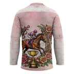 Melbourne Horse Race Hockey Jersey Aussie Floral Horseshoe Pink Rose