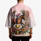 Melbourne Horse Race Kimono Aussie Floral Horseshoe Pink Rose