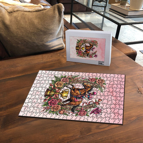 Melbourne Horse Race Puzzle Aussie Floral Horseshoe Pink Rose