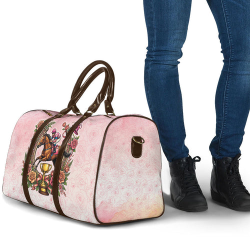 Melbourne Horse Race Travel Bag Aussie Floral Horseshoe Pink Rose