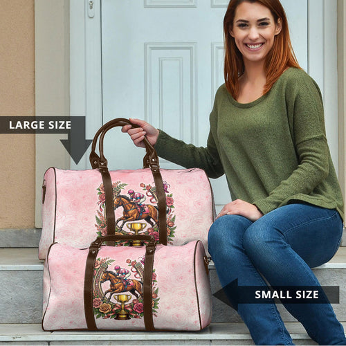 Melbourne Horse Race Travel Bag Aussie Floral Horseshoe Pink Rose