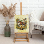 Melbourne Horse Race Canvas Wall Art Aussie Floral Horseshoe Yellow Rose