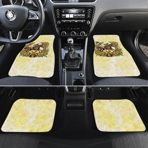 Melbourne Horse Race Car Mats Aussie Floral Horseshoe Yellow Rose