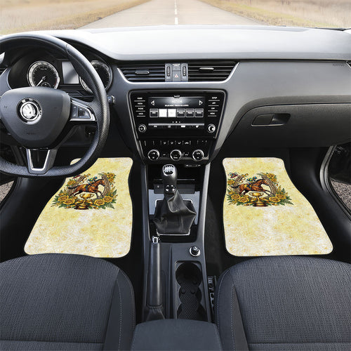 Melbourne Horse Race Car Mats Aussie Floral Horseshoe Yellow Rose