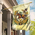 Melbourne Horse Race Garden Flag Aussie Floral Horseshoe Yellow Rose