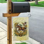Melbourne Horse Race Garden Flag Aussie Floral Horseshoe Yellow Rose