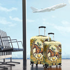 Melbourne Horse Race Luggage Cover Aussie Floral Horseshoe Yellow Rose