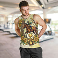 Melbourne Horse Race Men Tank Top Aussie Floral Horseshoe Yellow Rose