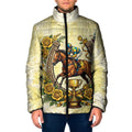 Melbourne Horse Race Padded Jacket Aussie Floral Horseshoe Yellow Rose