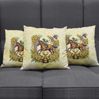 Melbourne Horse Race Pillow Cover Aussie Floral Horseshoe Yellow Rose