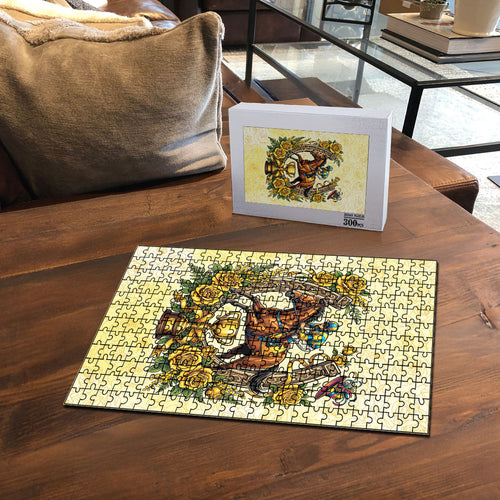 Melbourne Horse Race Puzzle Aussie Floral Horseshoe Yellow Rose