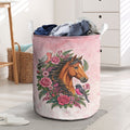 Melbourne Horse Pink Rose Wreath Laundry Basket Aussie Galah Cockatoo and Pink Robin