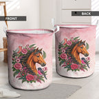 Melbourne Horse Pink Rose Wreath Laundry Basket Aussie Galah Cockatoo and Pink Robin