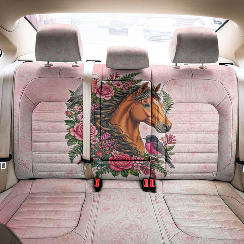 Melbourne Horse Pink Rose Wreath Back Car Seat Cover Aussie Galah Cockatoo and Pink Robin