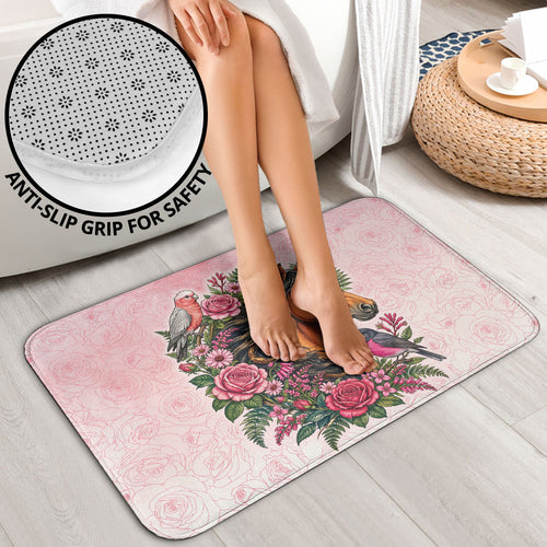 Melbourne Horse Pink Rose Wreath Bathroom Set Aussie Galah Cockatoo and Pink Robin