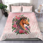 Melbourne Horse Pink Rose Wreath Bedding Set Aussie Galah Cockatoo and Pink Robin