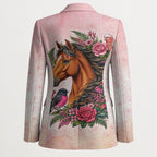 Melbourne Horse Pink Rose Wreath Blazer Aussie Galah Cockatoo and Pink Robin