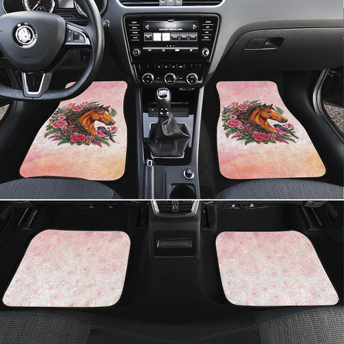 Melbourne Horse Pink Rose Wreath Car Mats Aussie Galah Cockatoo and Pink Robin