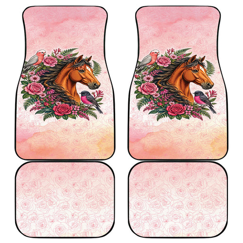 Melbourne Horse Pink Rose Wreath Car Mats Aussie Galah Cockatoo and Pink Robin