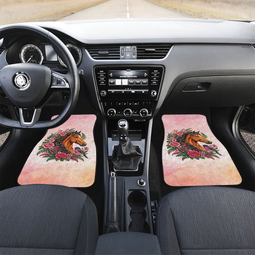 Melbourne Horse Pink Rose Wreath Car Mats Aussie Galah Cockatoo and Pink Robin