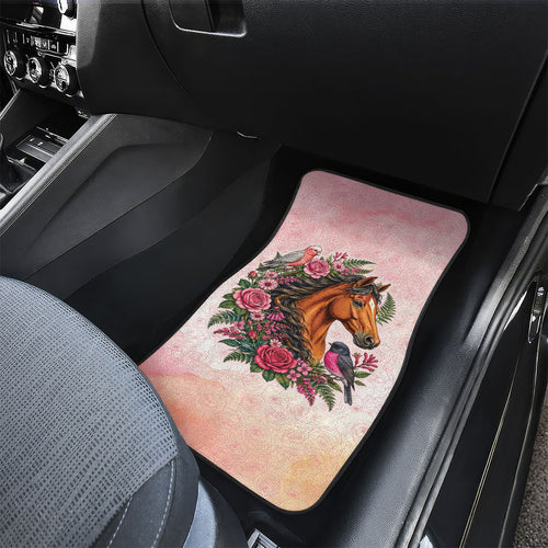 Melbourne Horse Pink Rose Wreath Car Mats Aussie Galah Cockatoo and Pink Robin