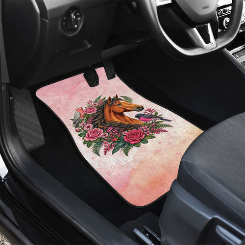 Melbourne Horse Pink Rose Wreath Car Mats Aussie Galah Cockatoo and Pink Robin