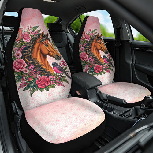 Melbourne Horse Pink Rose Wreath Car Seat Cover Aussie Galah Cockatoo and Pink Robin