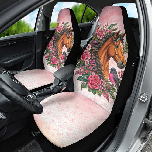Melbourne Horse Pink Rose Wreath Car Seat Cover Aussie Galah Cockatoo and Pink Robin