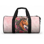 Melbourne Horse Pink Rose Wreath Duffle Bag Aussie Galah Cockatoo and Pink Robin
