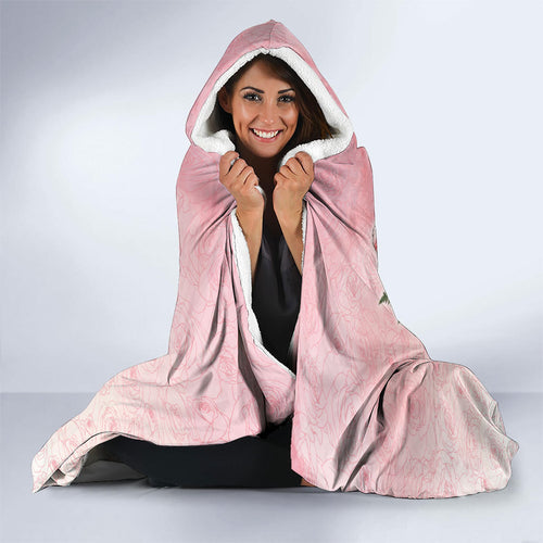 Melbourne Horse Pink Rose Wreath Hooded Blanket Aussie Galah Cockatoo and Pink Robin