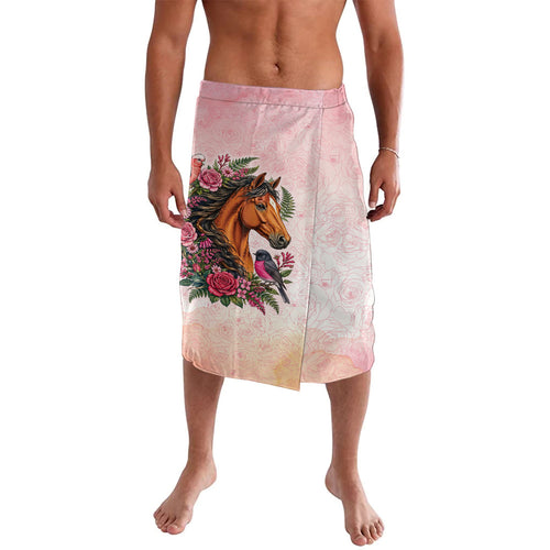 Melbourne Horse Pink Rose Wreath Lavalava Aussie Galah Cockatoo and Pink Robin