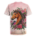 Melbourne Horse Pink Rose Wreath Rugby Jersey Aussie Galah Cockatoo and Pink Robin